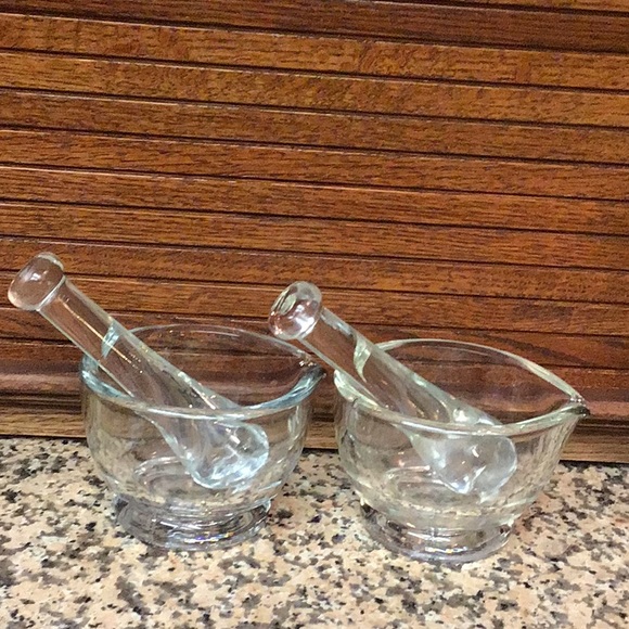 Vintage Pharmacy clear glass Mortar & Pestle Set - Picture 4 of 4